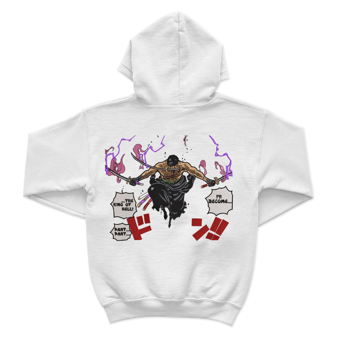 Zoro King of Hell Embroidered Hoodie