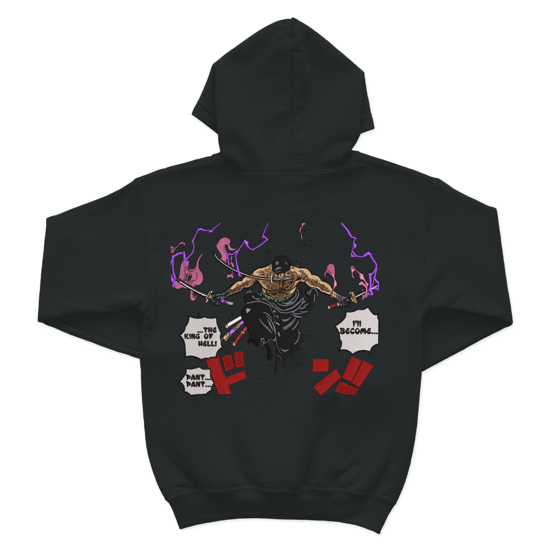 Zoro King of Hell Embroidered Hoodie