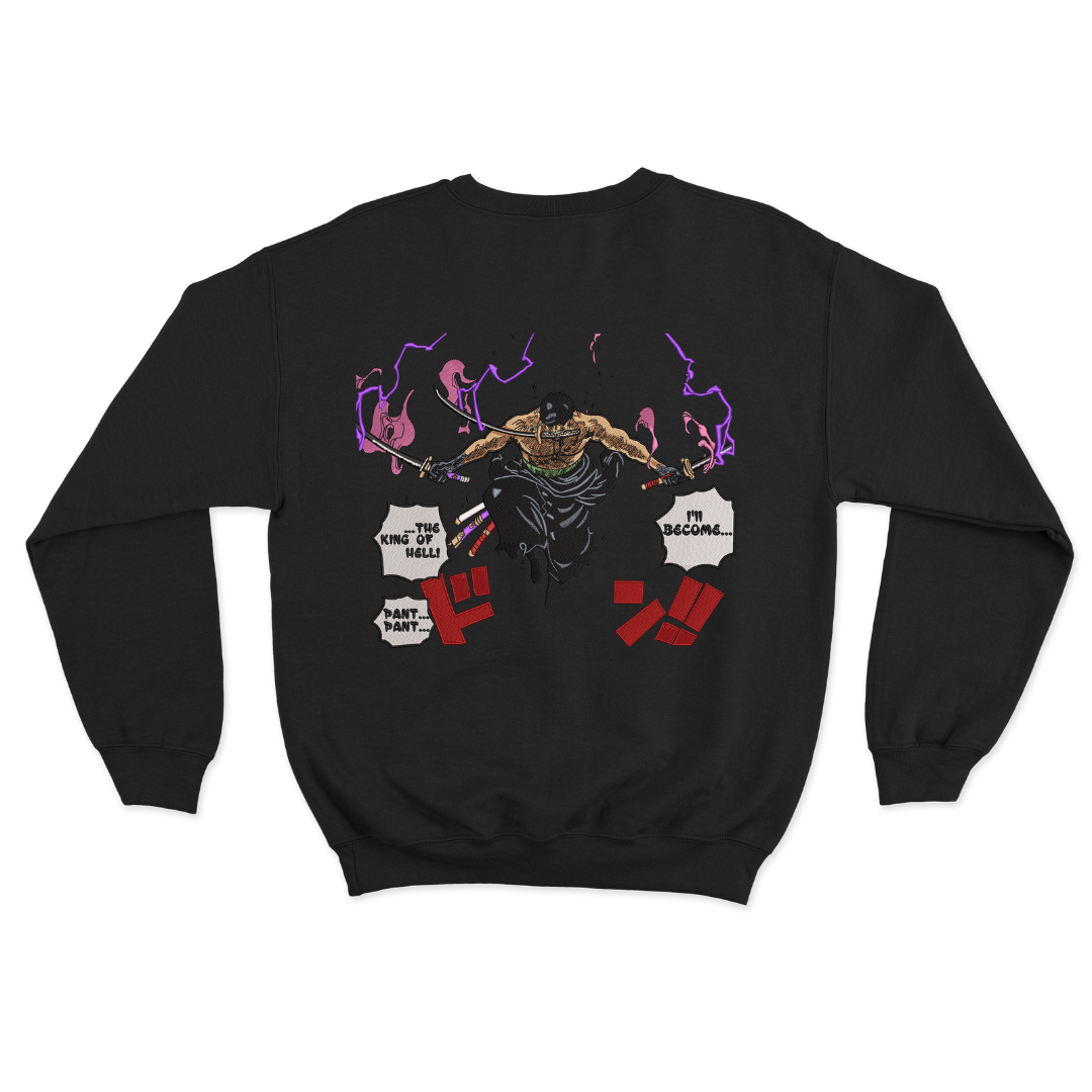 Zoro King of Hell Embroidered Sweatshirt