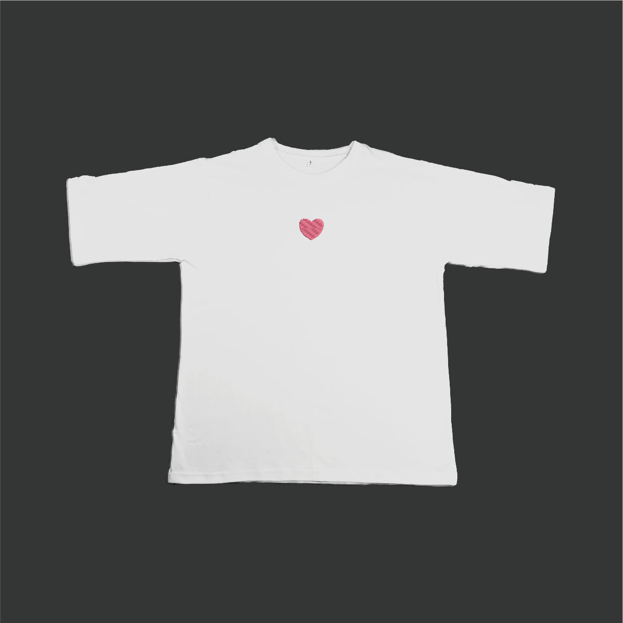 Heart Embroidered Oversize T-Shirt