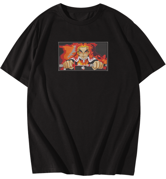 Kyojuro Rengoku Embroidered Oversize T-Shirt