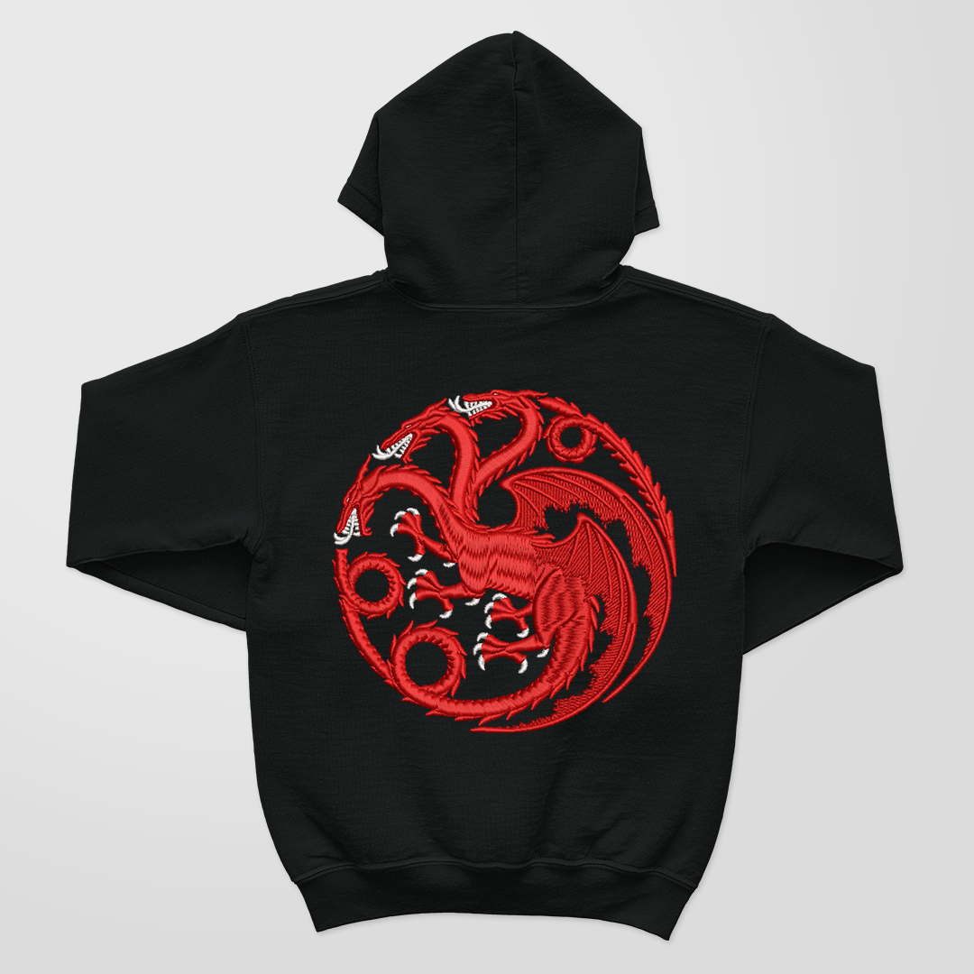 Fire and Blood Embroidered Hoodie