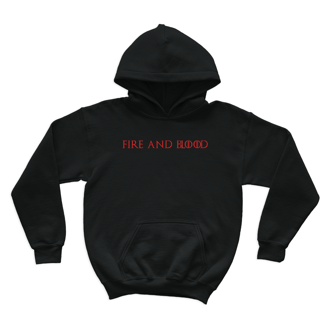 Fire and Blood Embroidered Hoodie