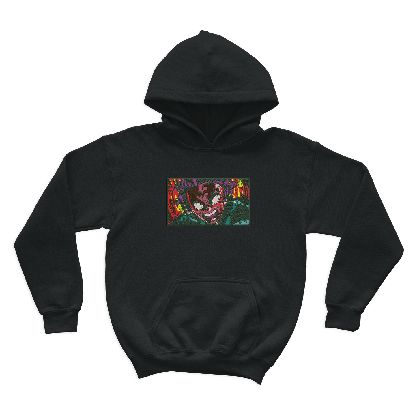 Angry Tanjiro Embroidered Hoodie