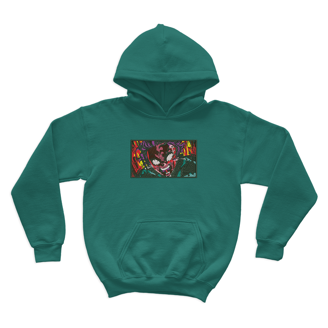 Angry Tanjiro Embroidered Hoodie