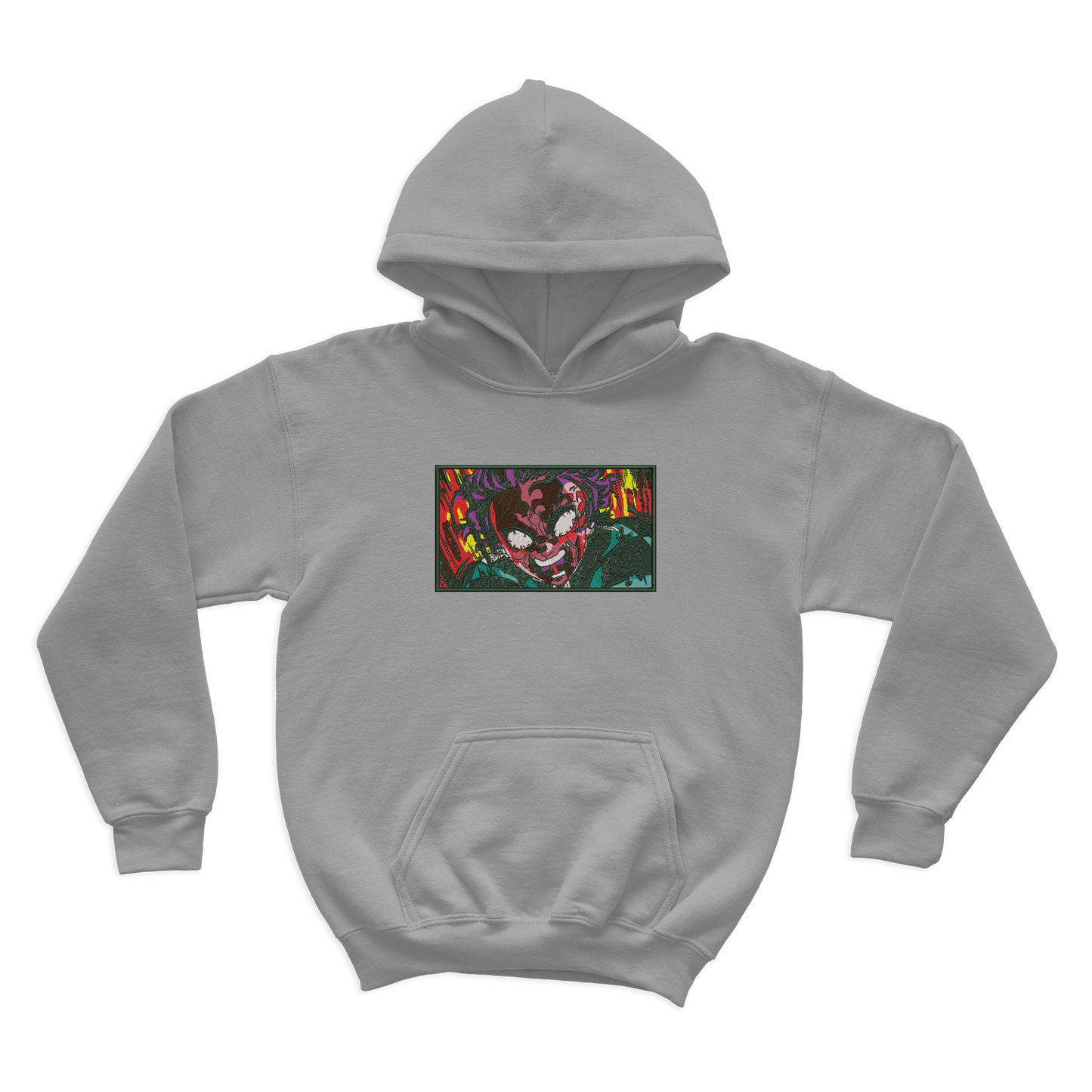 Angry Tanjiro Embroidered Hoodie