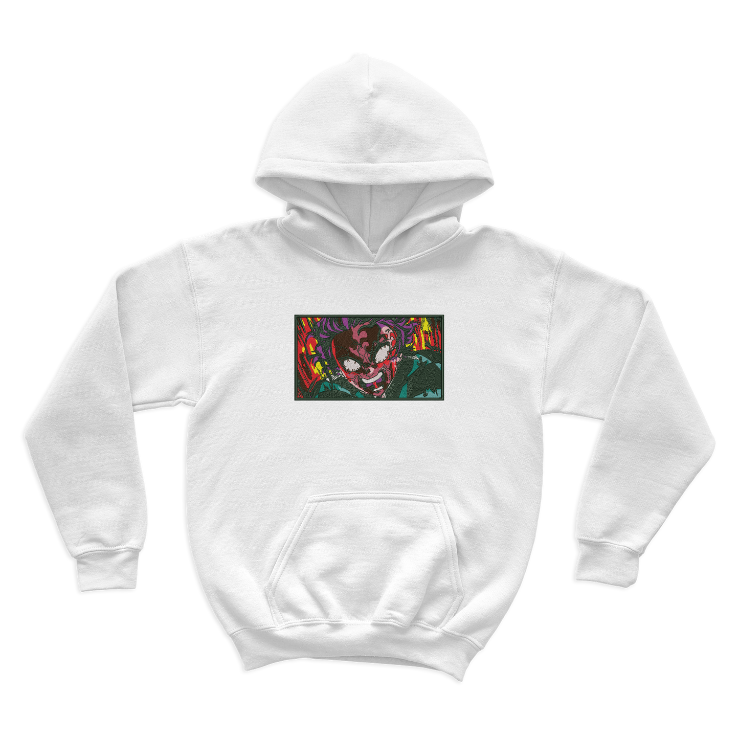 Angry Tanjiro Embroidered Hoodie