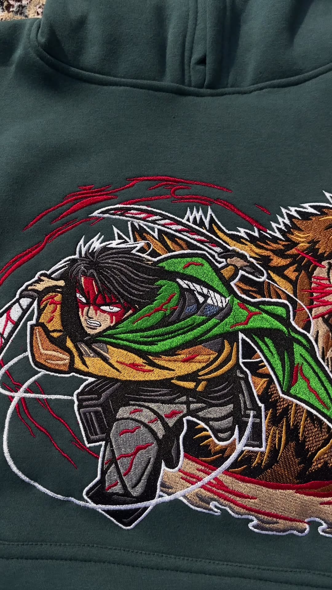 Close-up of embroidery