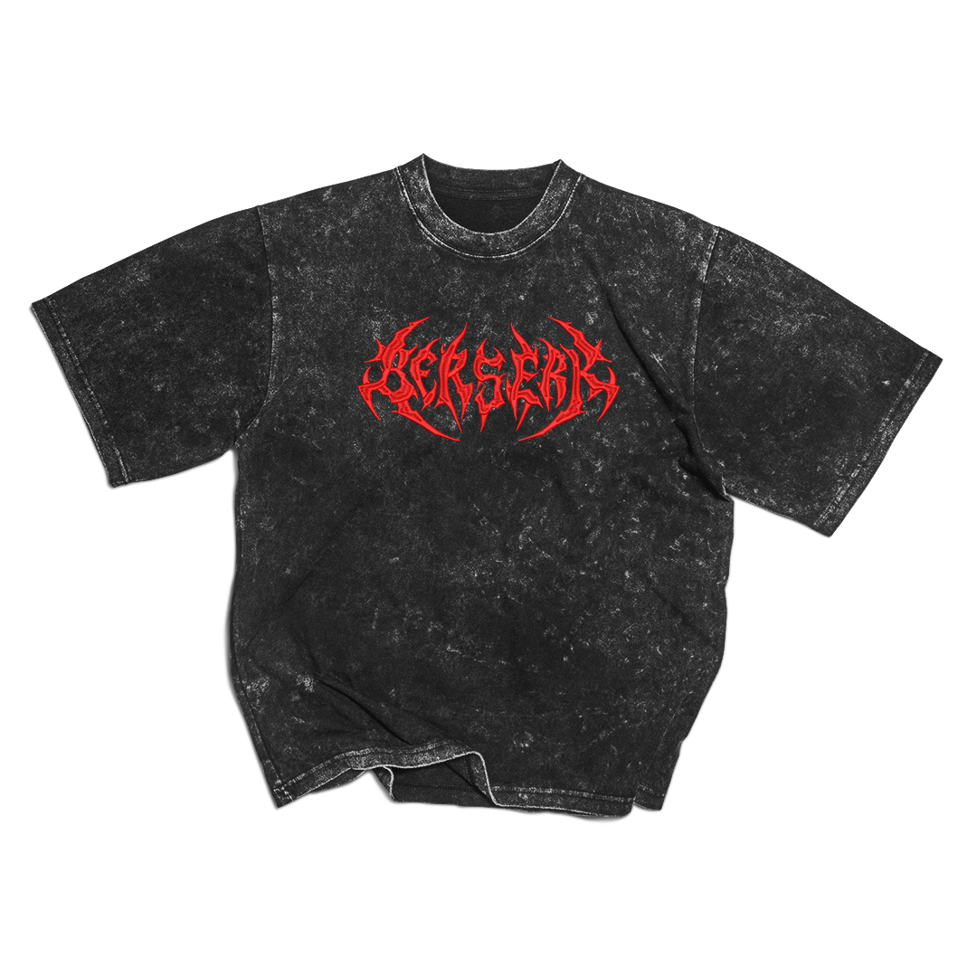 Berserk Washed Embroidered Oversize T-Shirt