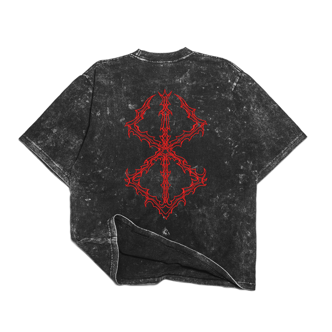 Berserk Washed Embroidered Oversize T-Shirt